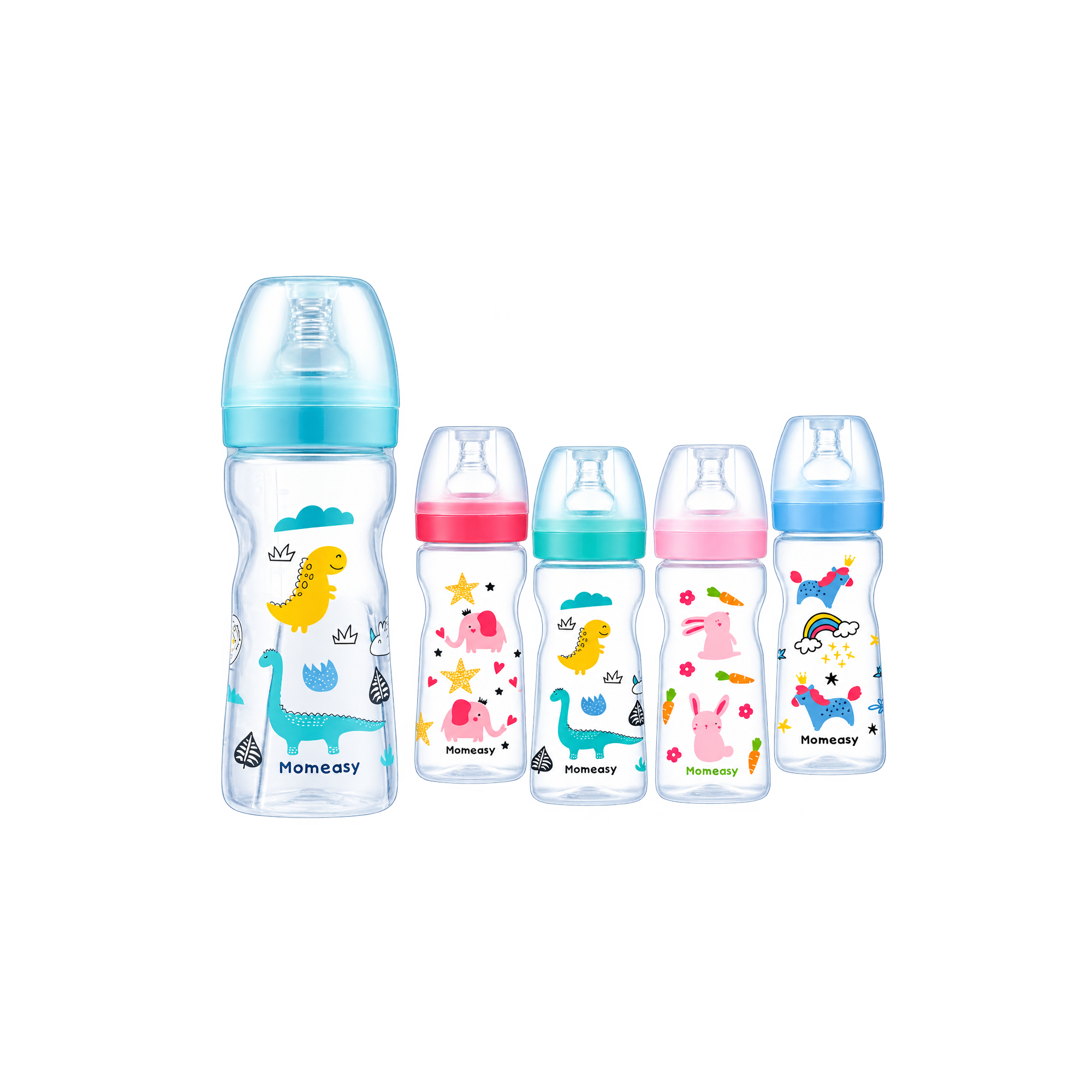 Baby Feeding Bottles Set — Everyday feeding bottle set with easy-grip shapes and slow-flow teats.