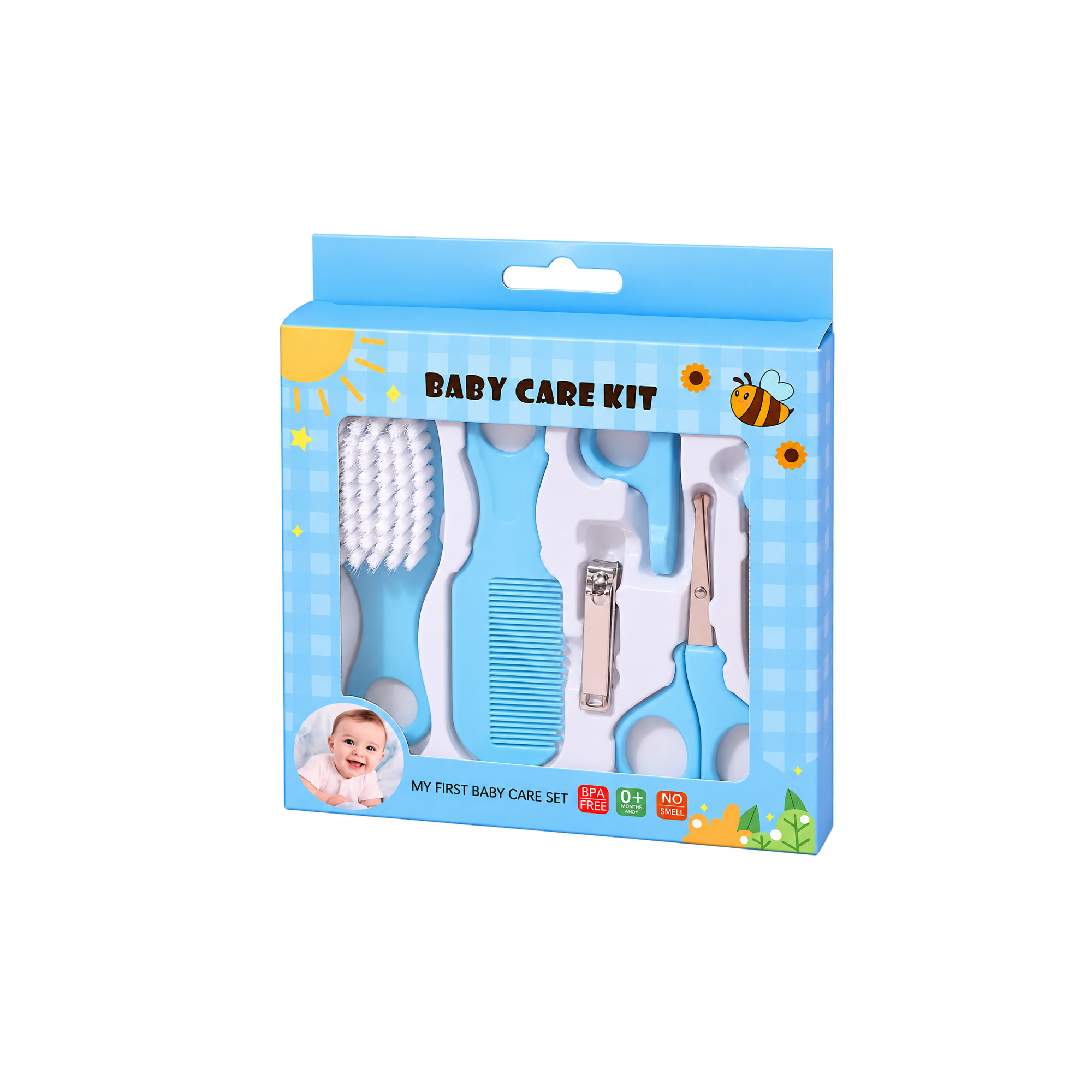Blue Baby Care Kit — Compact grooming and care kit with the daily essentials in one case.