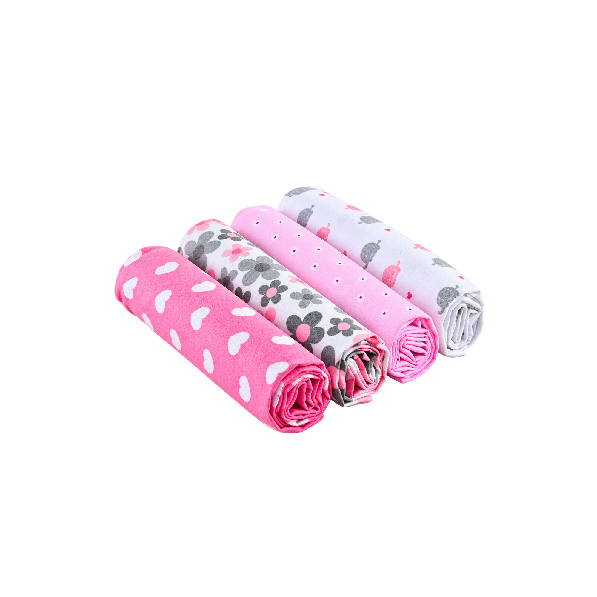 Pink Muslin Swaddles — Light muslin swaddles in soft pink prints for warm days.
