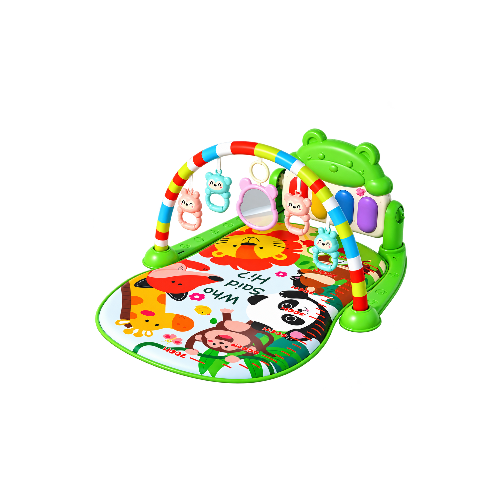 Baby Play Gym — Colourful play gym with hanging toys to keep little hands and eyes busy.