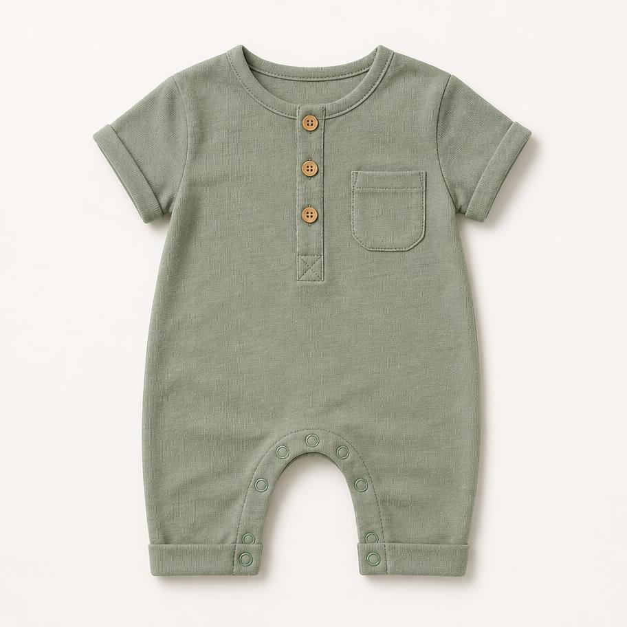 Everyday Cotton Baby Romper — A soft ribbed romper that layers easily all year round.